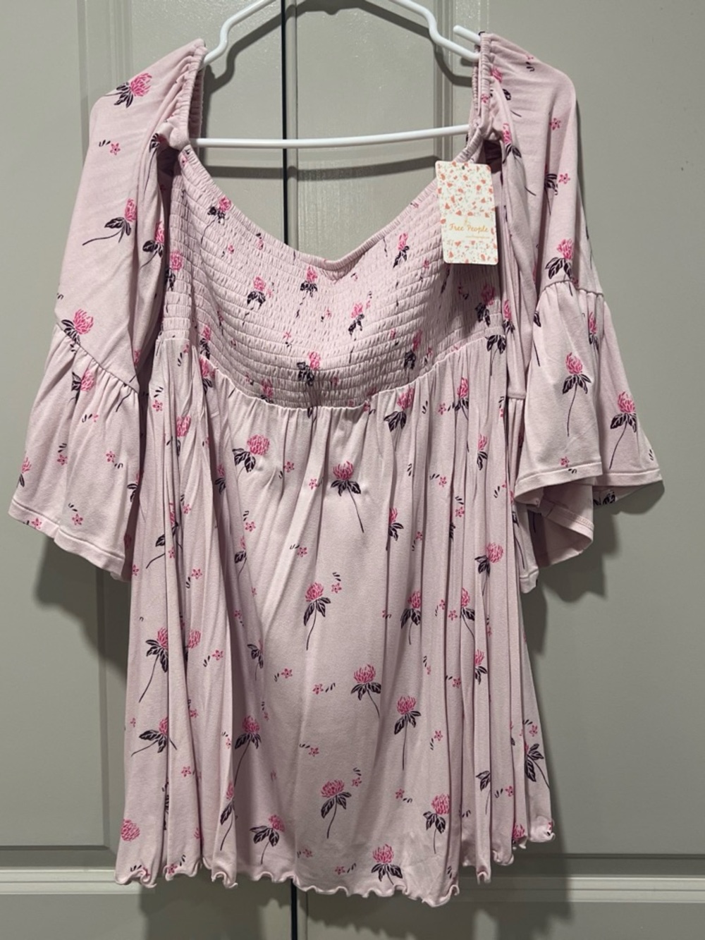 Free People Light Pink Floral Baby Doll